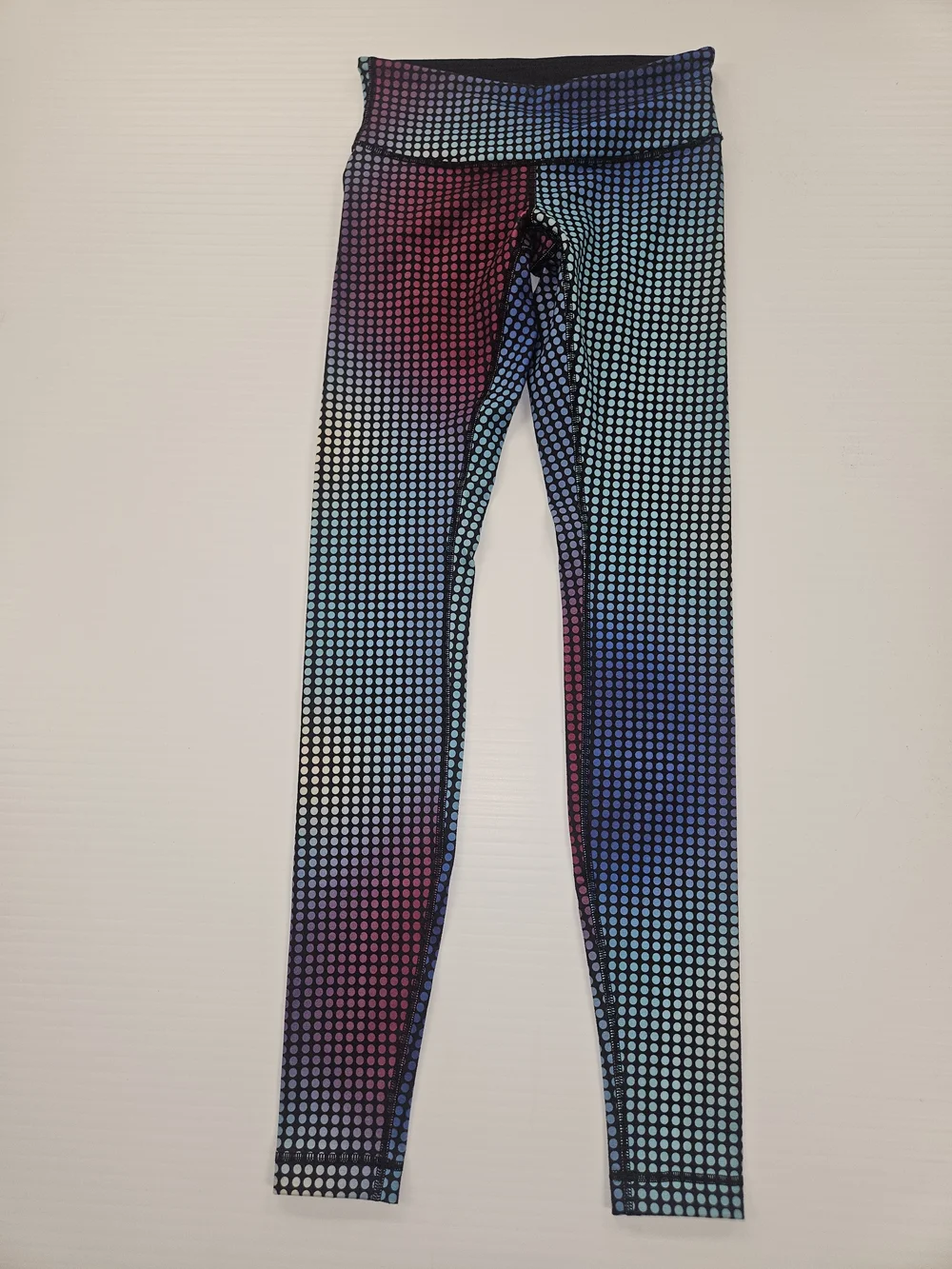 lululemon athletica Multi Colored Leggings with Purple Dot Accents